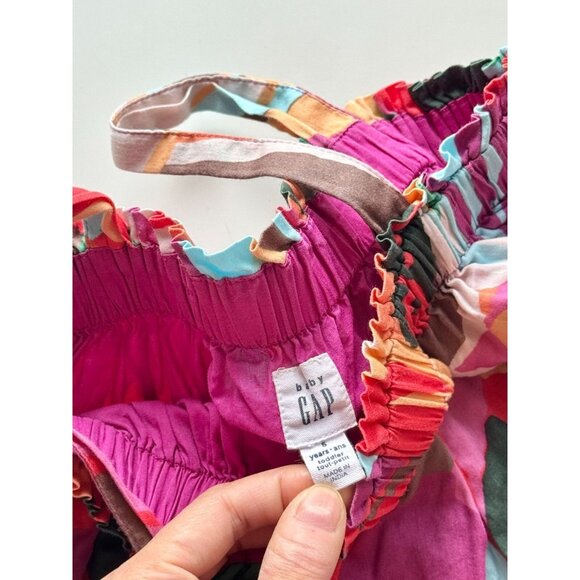 Girls' GAP Bright Floral Printed Cotton Poplin Tiered A-Line Dress, Size 5T - Picture 4 of 9